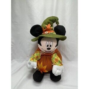 Disney Mickey Mouse Scarecrow Plush Figure KCARE Halloween Fall Stuffed  Animal